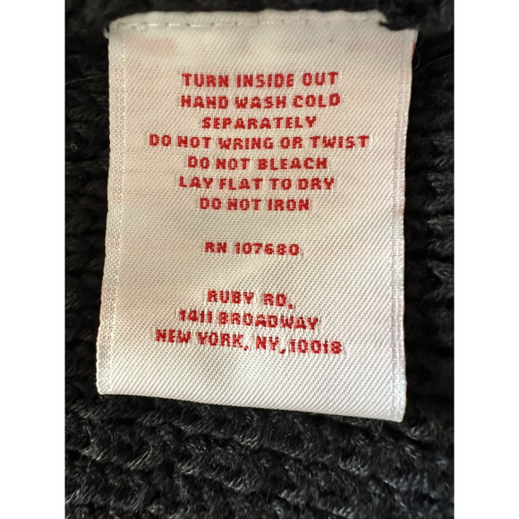 Ruby Road Sweater Cardigan-Women's Large/ Ex-Large- Black w/ Gold Trim - Picture 9 of 12